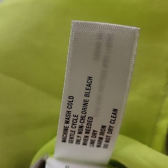 Gap Neon Chartreuse Yellow Green Striped Silk Sheer Tee Size S - Picture 6 of 6